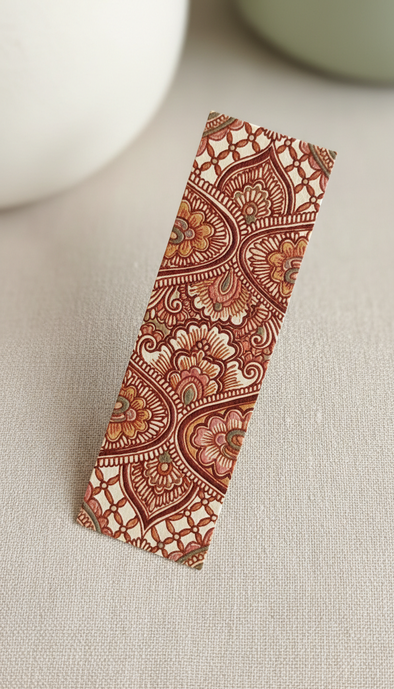 Artisanal Henna Bookmark with Tassel